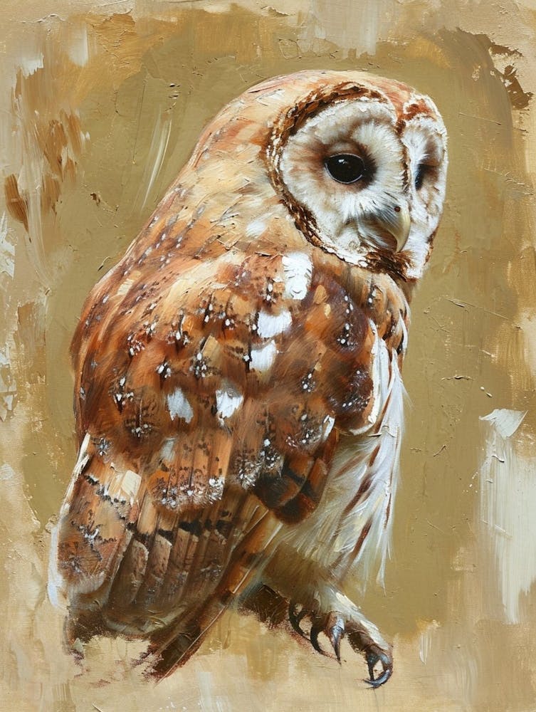 Tawny Owl Marker Drawing 3