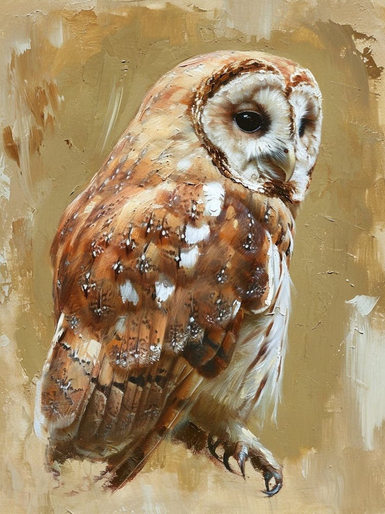 Tawny Owl Marker Drawing 3