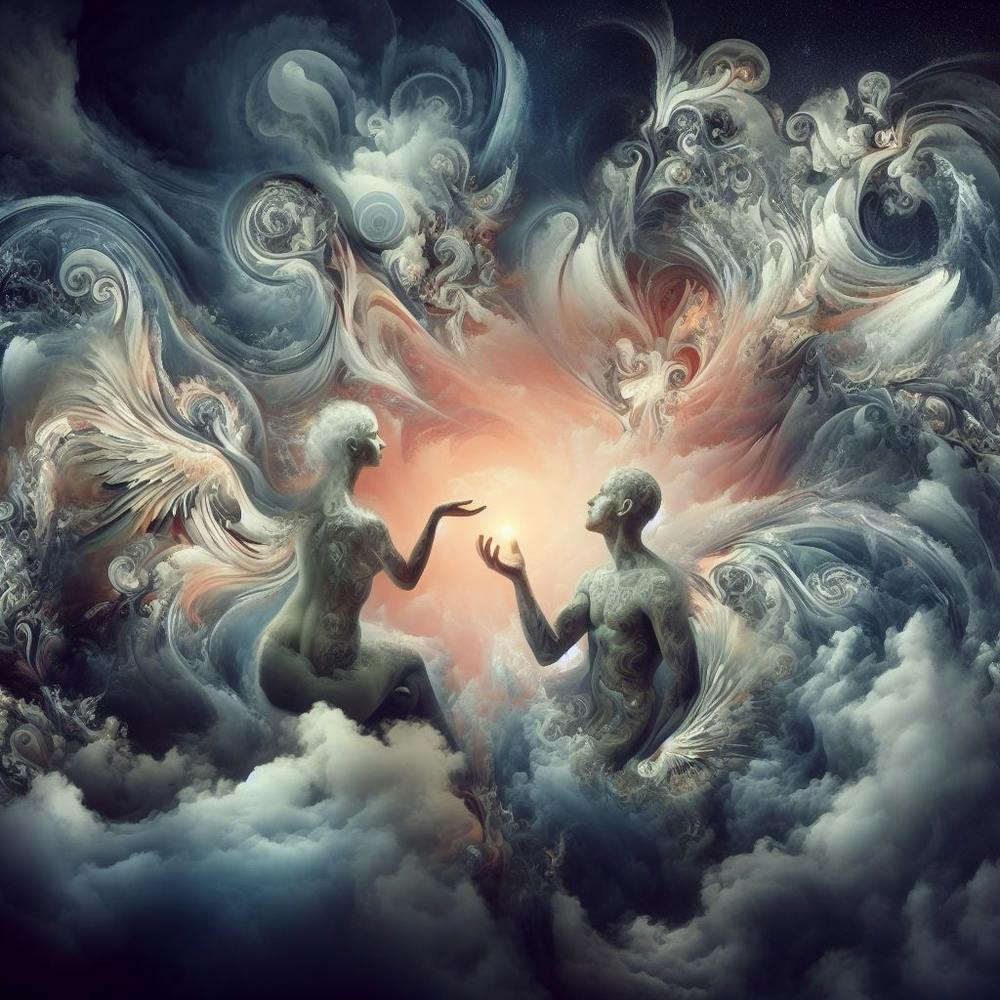 Relationship surreal, Adam and Eve
