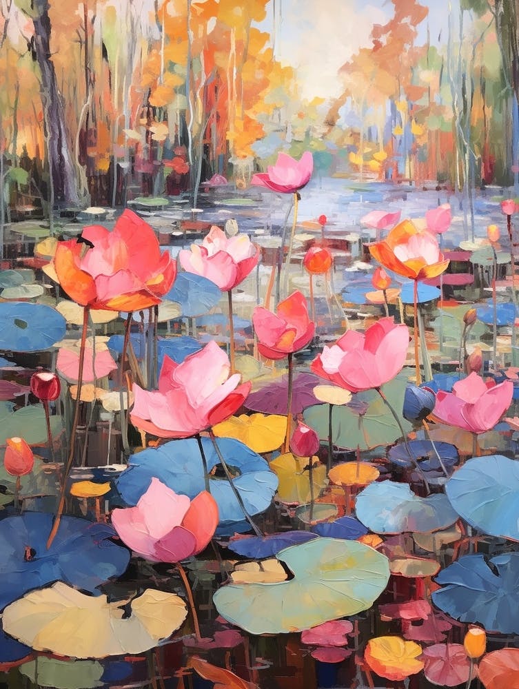 Autumn Gardens Painting Lotusland Usa 1