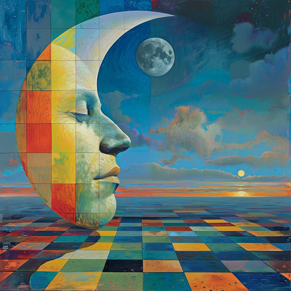 Mann im Mond Stil Magritte