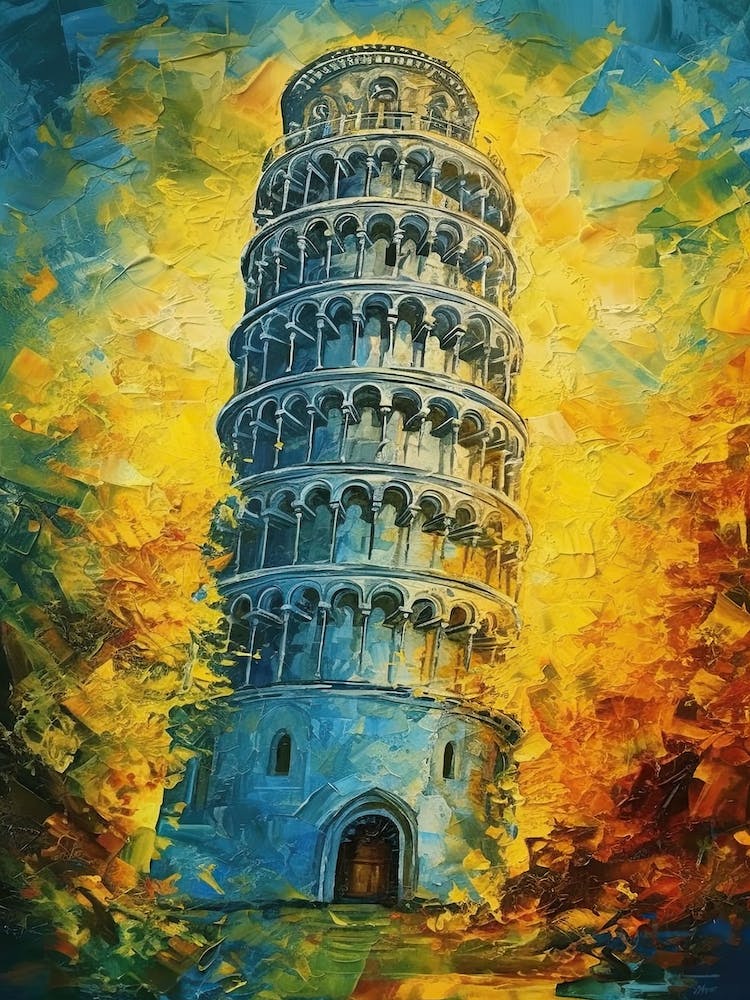 Tower Of Pisa Van Gogh Stil 3