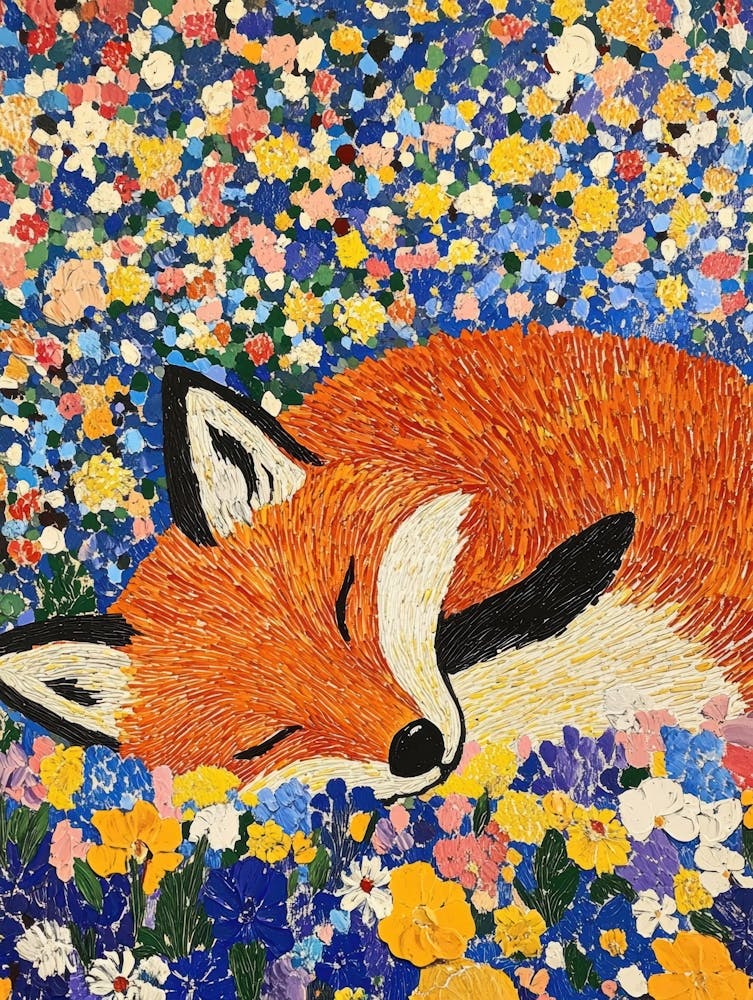Fox In Flowers 4