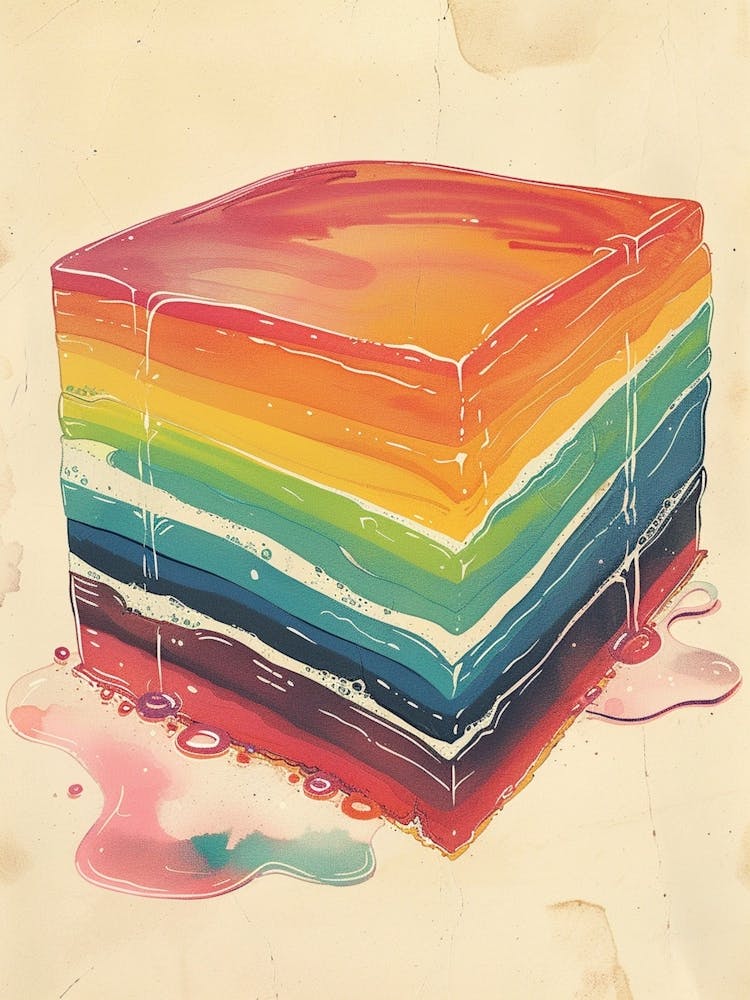 Tranche de Gelée Arc-en-ciel - Illustration Publicitaire Vintage 2