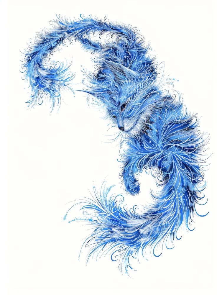 Blue Feathered Cat