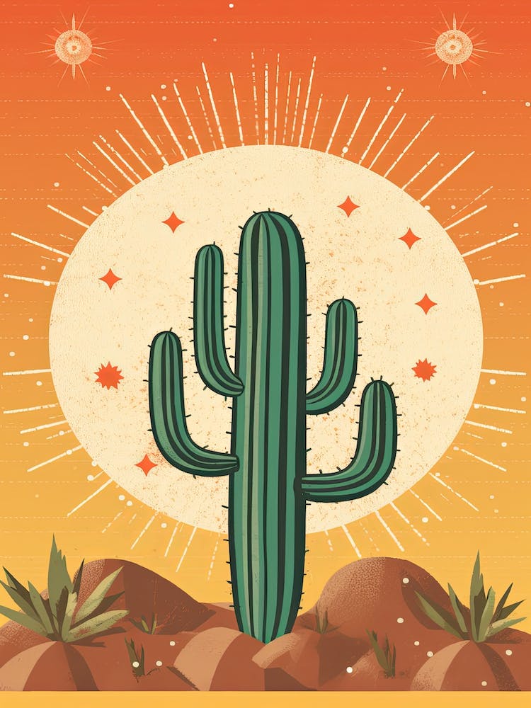 Cactus In The Desert Illustration 4