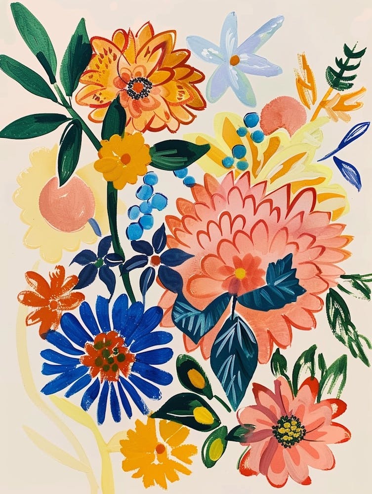 Painted Florals Celosia 4