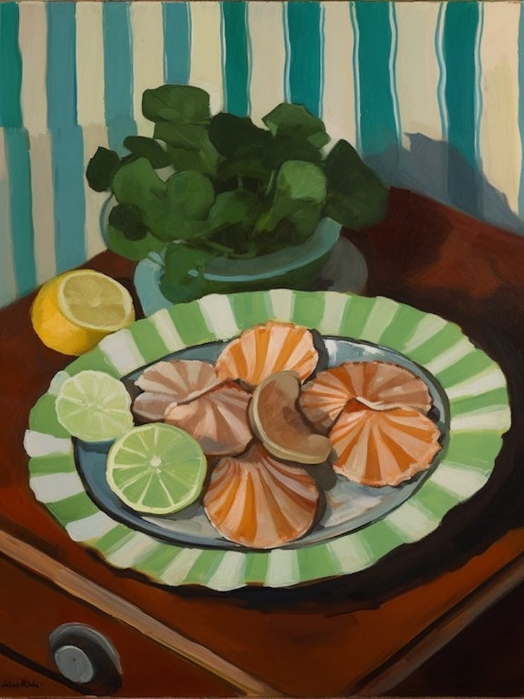 Scallops 3 Italian Still Life Painting
