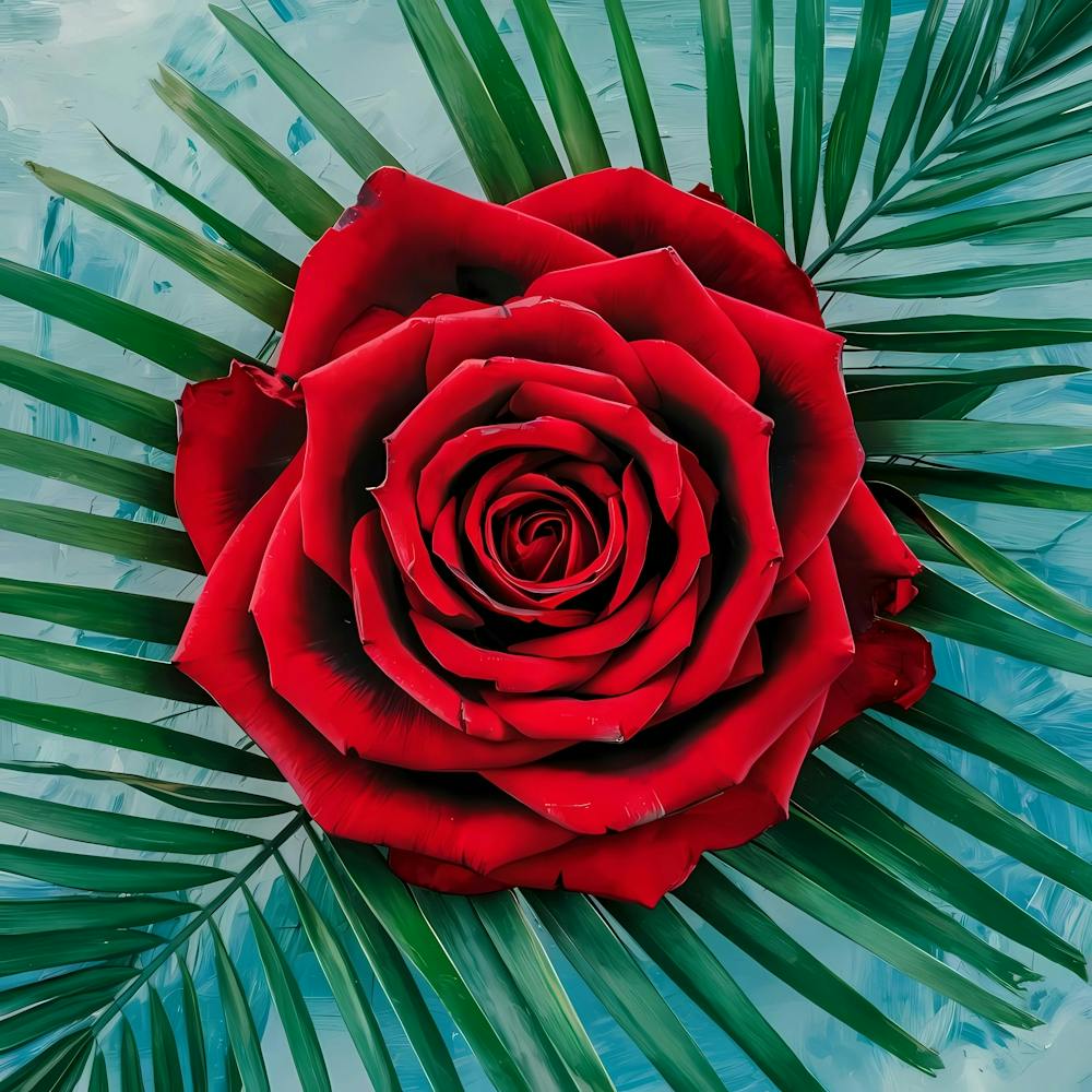 Red Rose On Water