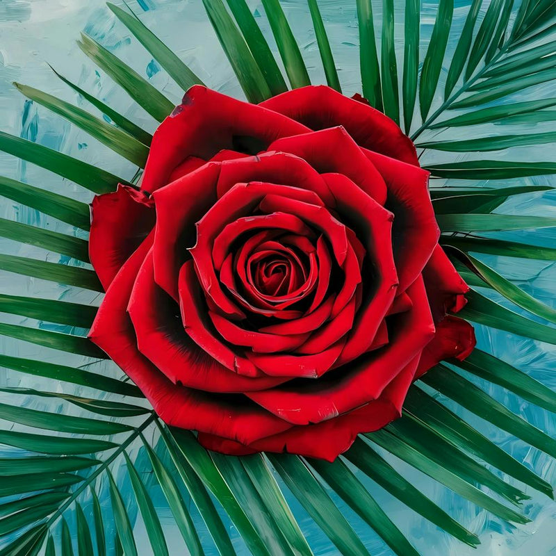 Red Rose On Water