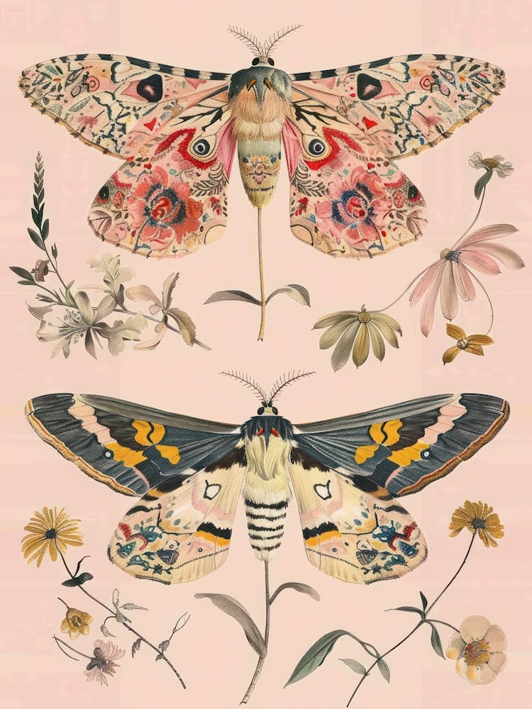 Vintage Butterflies William Morris Style 1