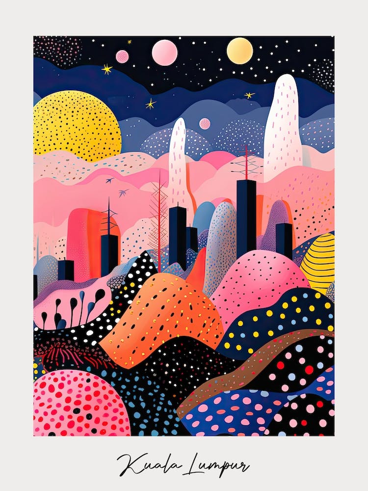 Poster Of Kuala Lumpur, Illustration In The Style Of Pop Art 2