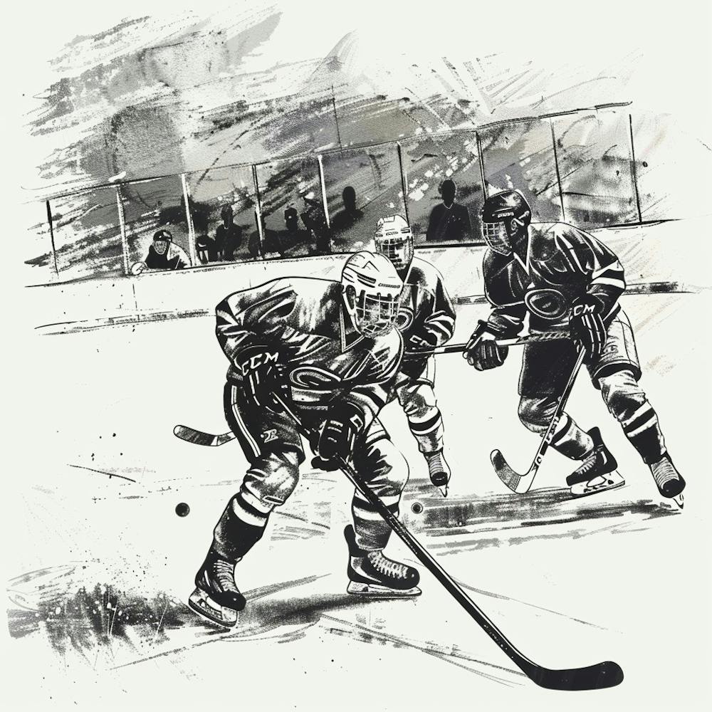 Un Match de Hockey sur Glace Dessin Esquissé à la Main 1718700802 1