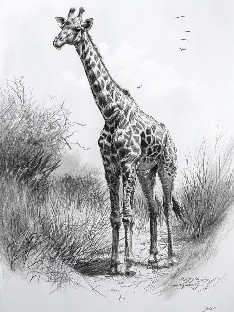 Lone Giraffe In The Wild 2