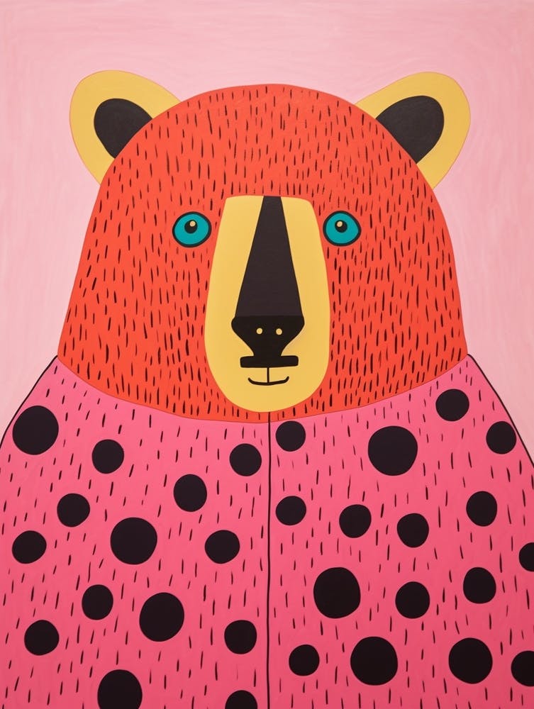 Pink Polka Dot Bear 1