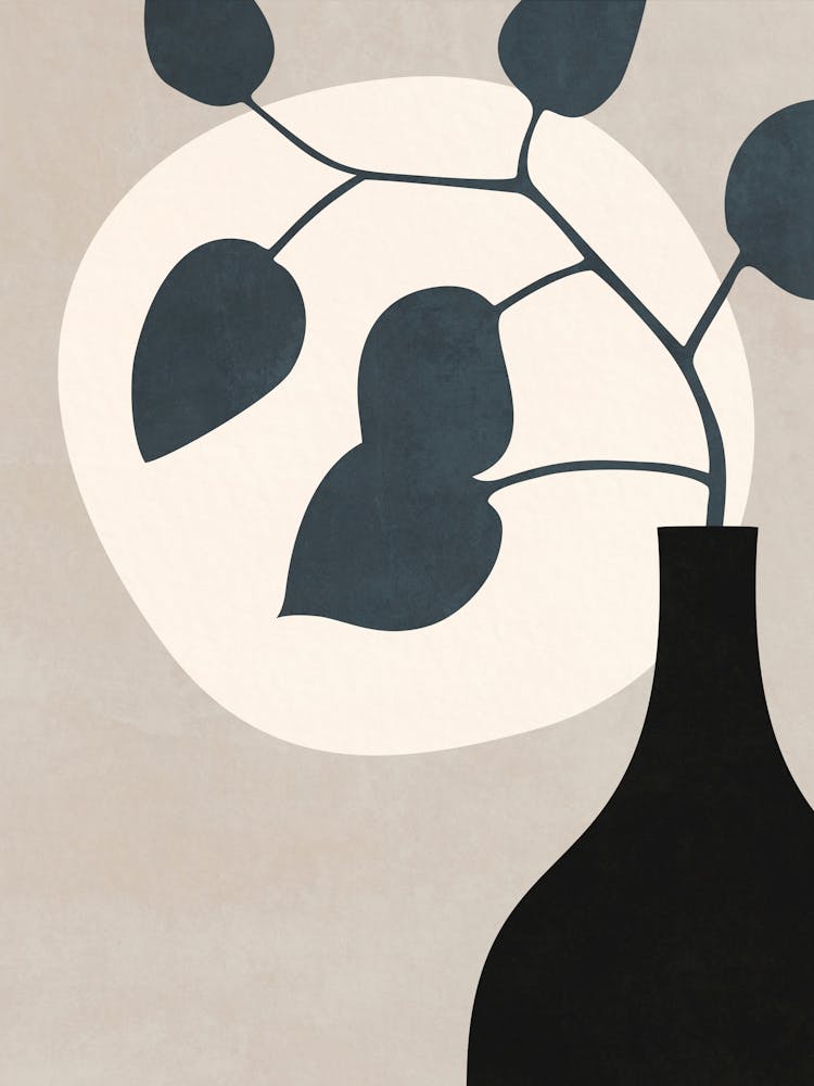 Vase With Leaves