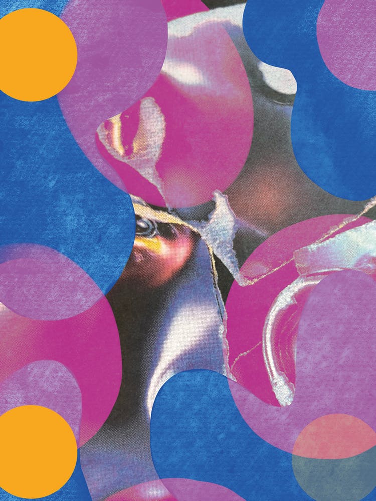 Purple texture, orange dots