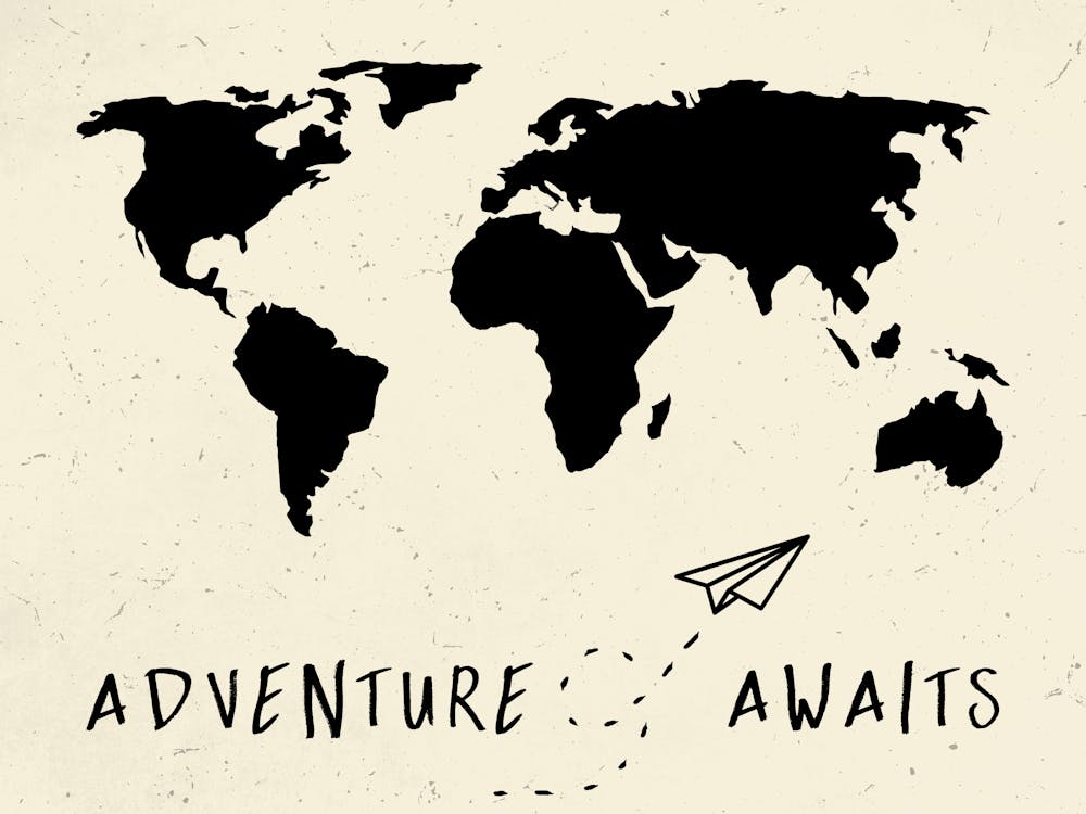 Adventure Awaits Vintage World Travel Map