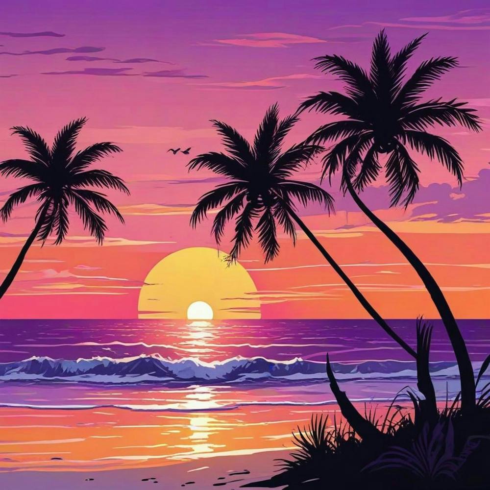 Palm Tree Sunset Art Prin (3)