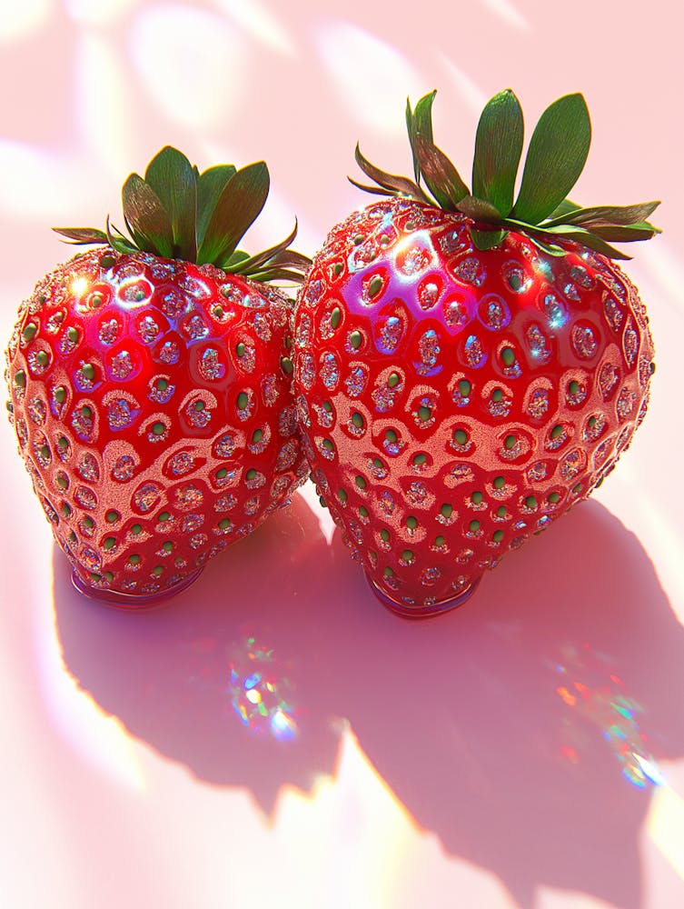 Pink Disco Erdbeer Kunst, Glam Disco Kugel Rote Erdbeeren Art Print by PINK  RIVER – Fy!