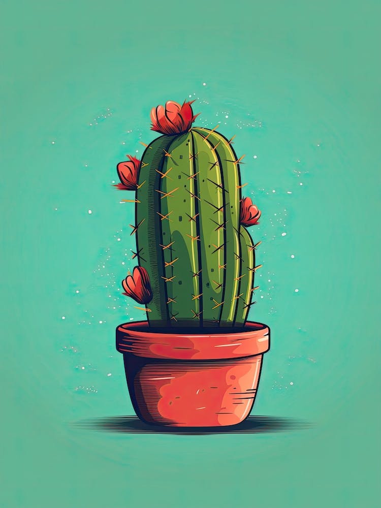 Barrel Cactus Illustration 1