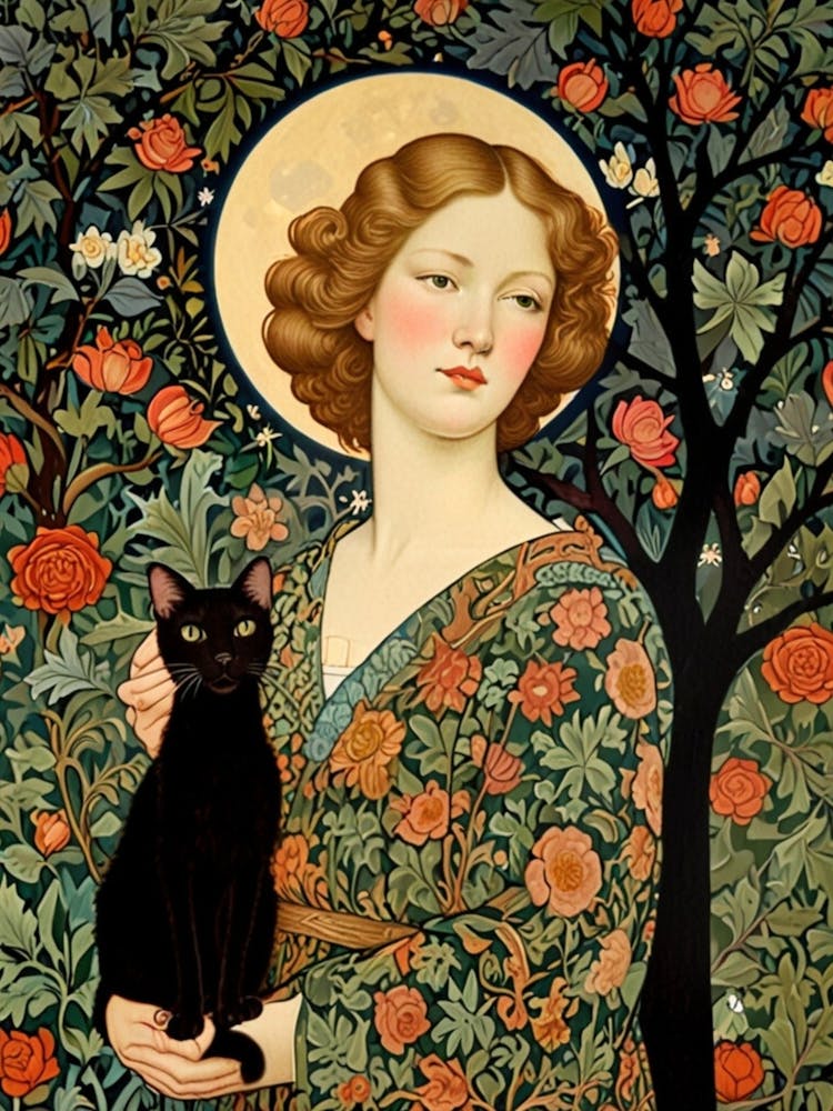 William Morris Lady With A Black Cat