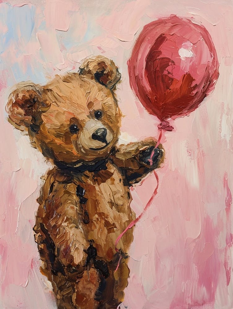 Cute Brown Bear 2 With Balloon
