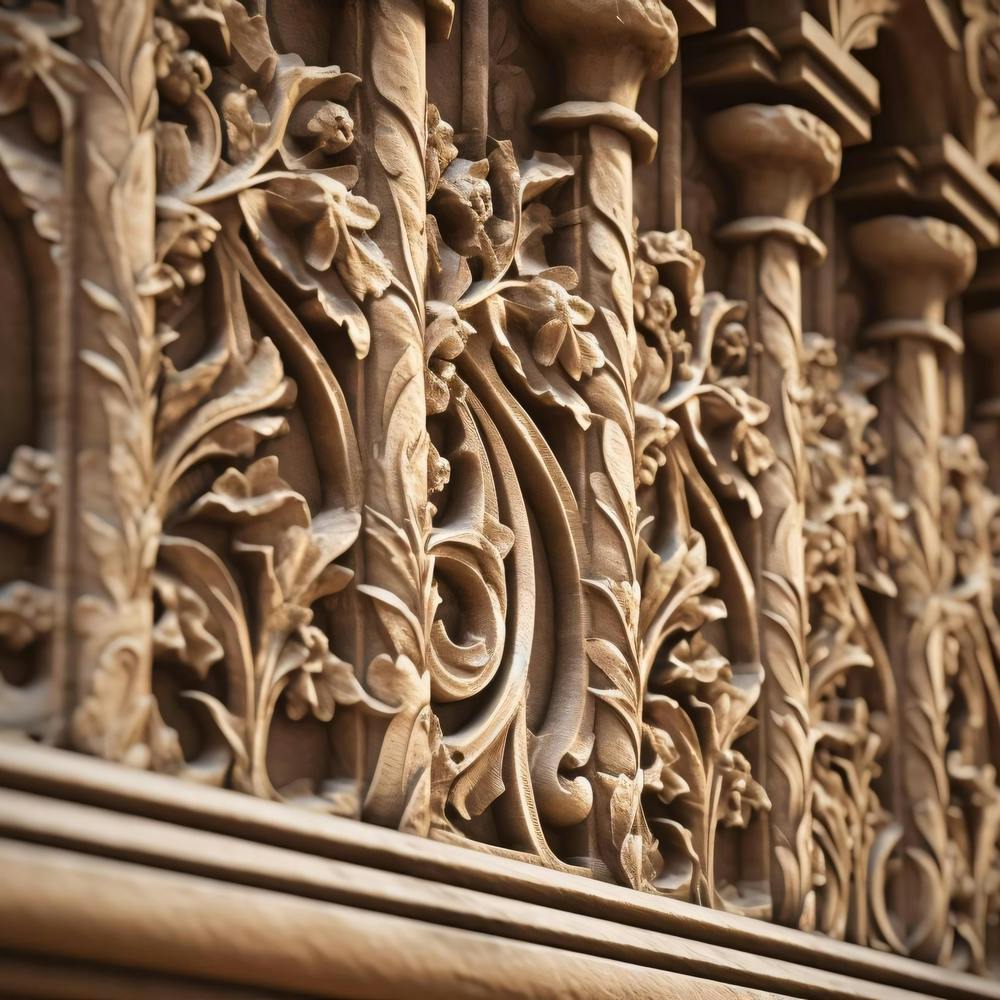 Carved Pillars Of A Church