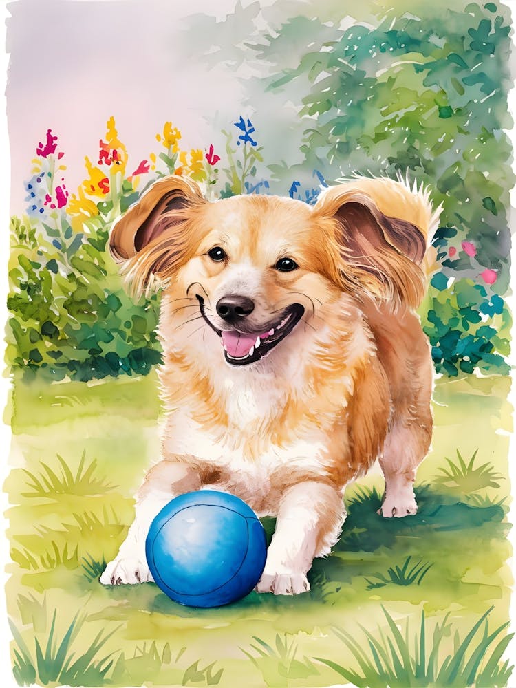 Dog Playing With Ball