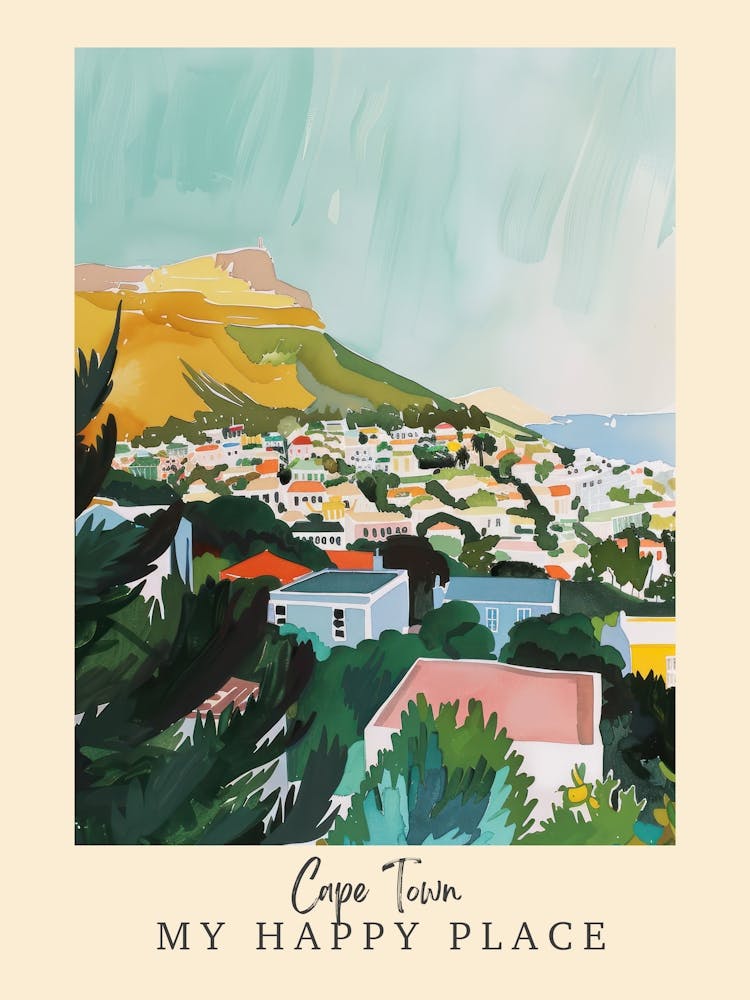 My Happy Place Cape Town 3 Travel Poster