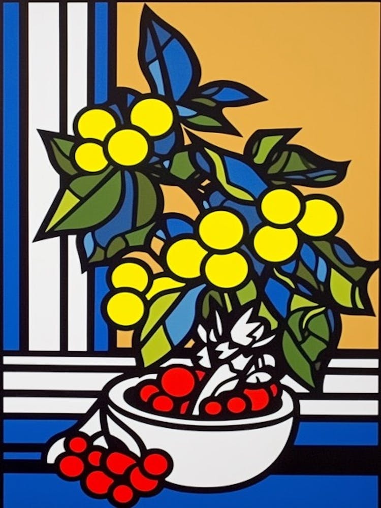 Hydrangea Flower Still Life  4 Pop Art Style