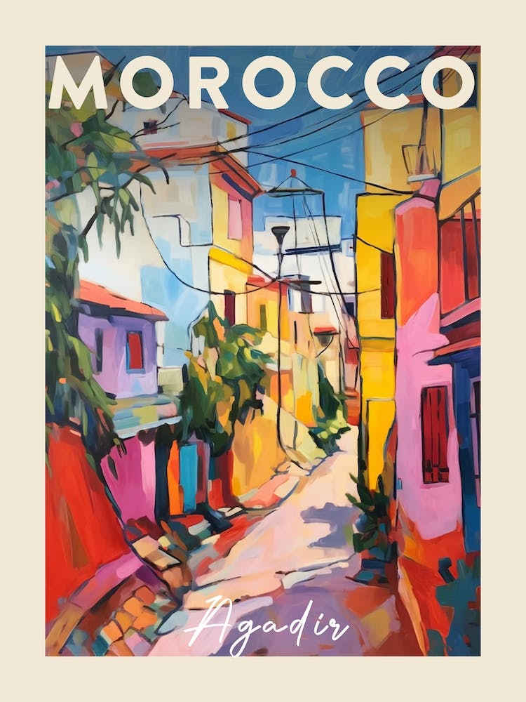 Agadir Morocco 1 Fauvist Painting  Travel Poster