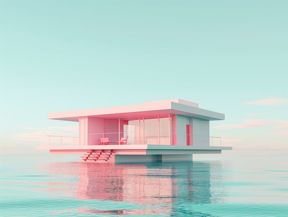 A House Floating On The Water