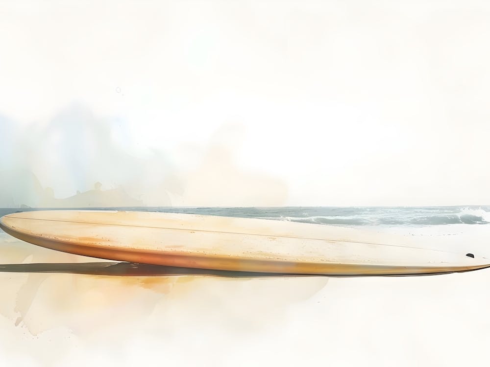 Watercolor Surfboard Painting