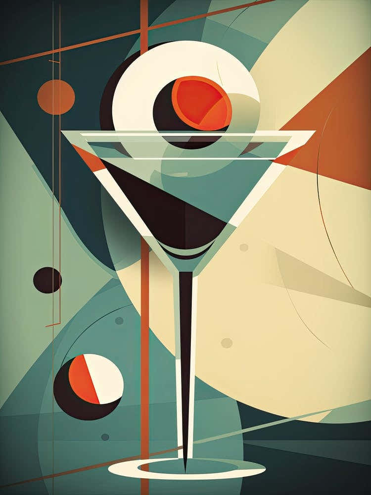 Martini Cocktail Mid Century Modern 1