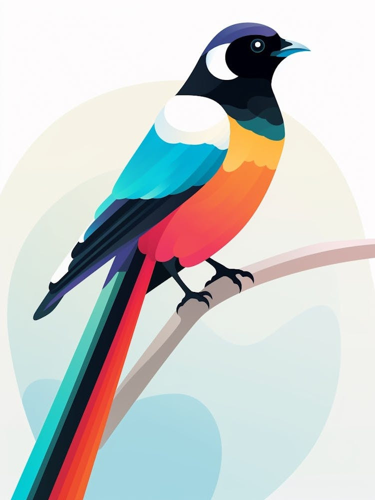 Colourful Geometric Bird Magpie 4