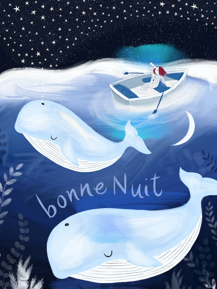 Goodnight bonne nuit whales