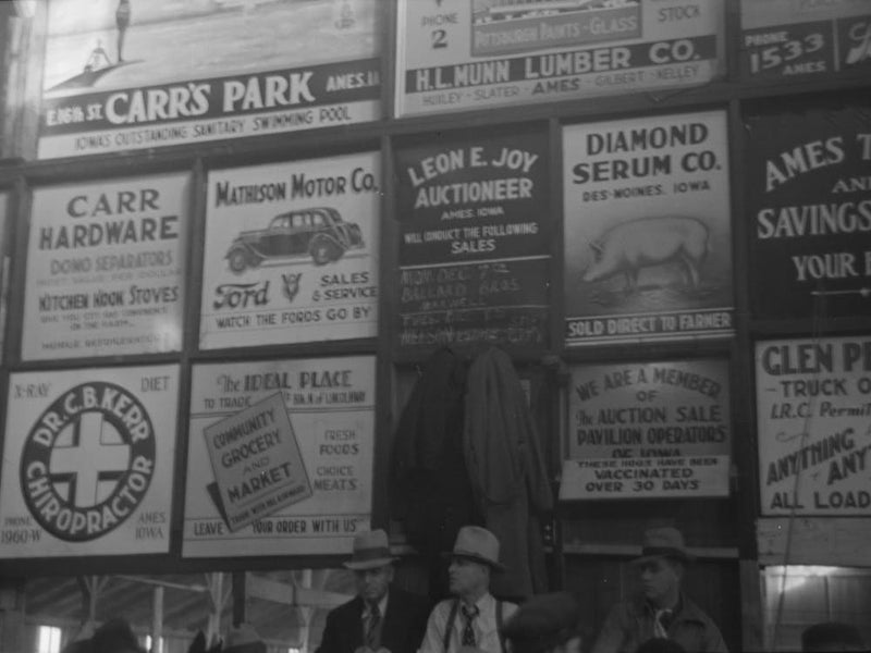 Untitled Photo, Possibly Related To Advertising Displays At Livestock Hall, Ames, Iowa By Russell Lee