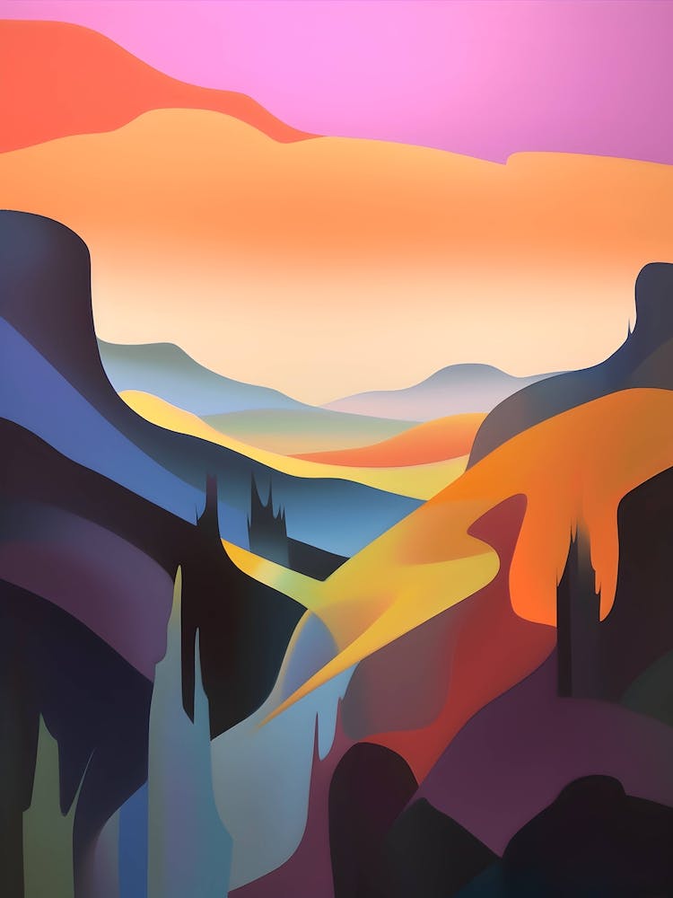 Vivid Abstract Landscape Painting