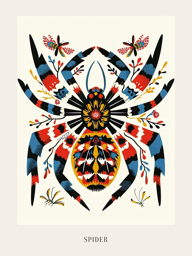 Colourful Insect Illustration Spider 6 Poster Art Print by Ritual Art ...