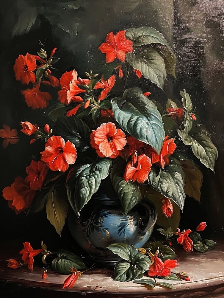 Baroque Floral Still Life Impatiens 3