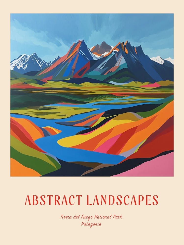 Colourful Abstract Tierra Del Fuego National Park Patagonia 1 Poster