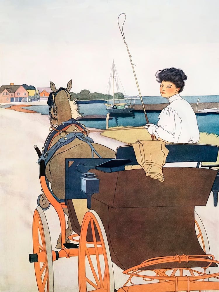 Woman In A Carriage, Edward Penfield 1