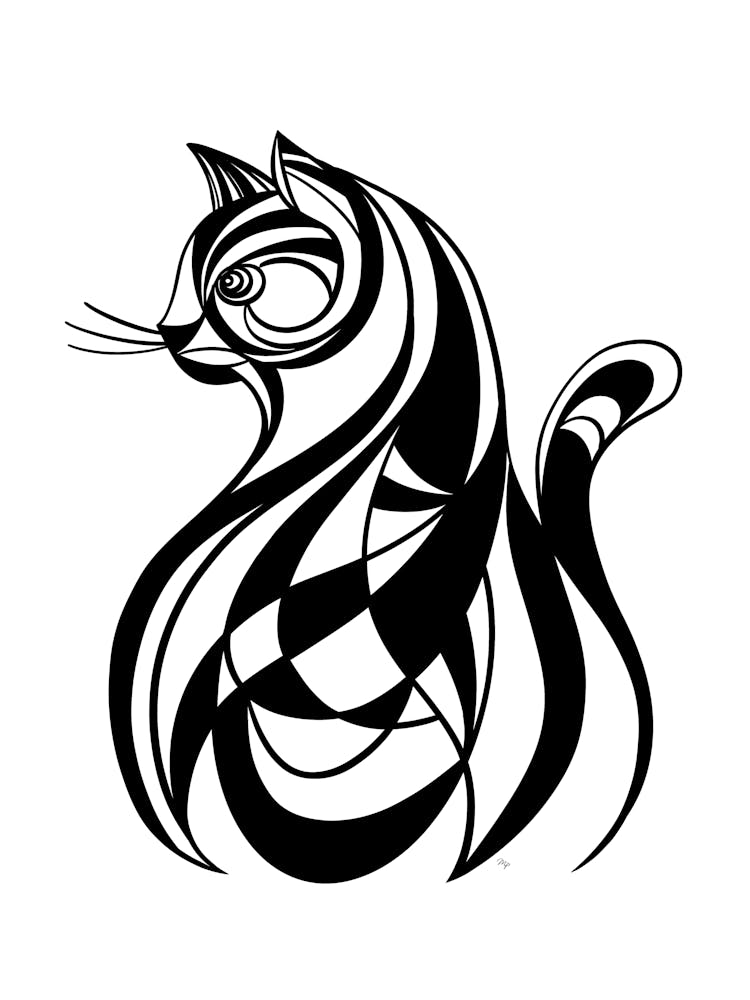 Black mosaic Cat