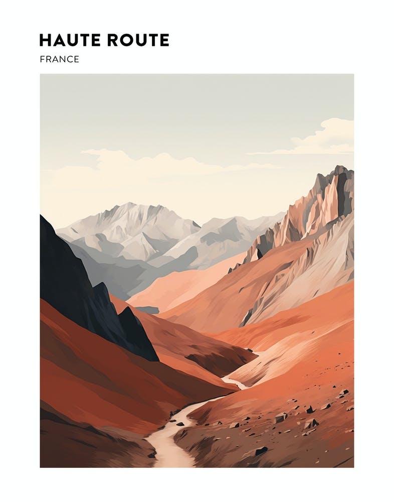 Haute Route France 1 Hiking Trail Landscape Poster