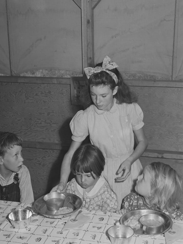 Lunchtime At The Nursery School At The Fsa (Farm Security Administration) Mobile Camp For Migratory Farm Worke 1