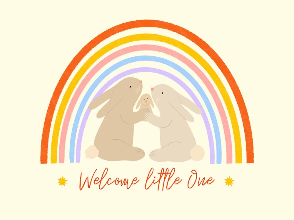 Welcome Little One Rainbow Rabbits 