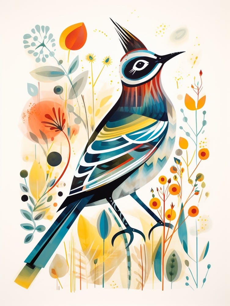 Bird Painting Collage Lark 4