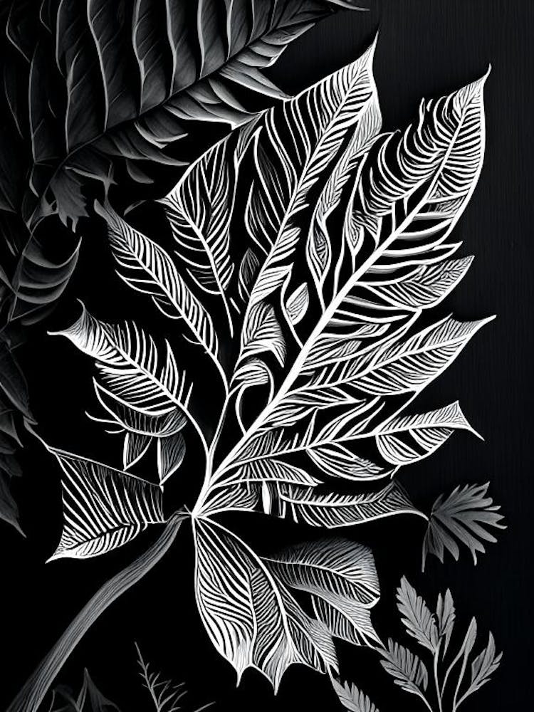 Curry Leaf Linocut