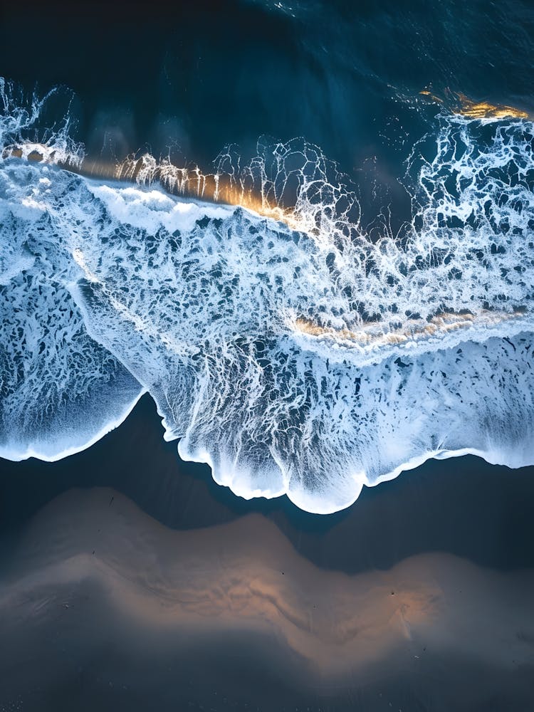 Aerial View Of Ocean Waves
